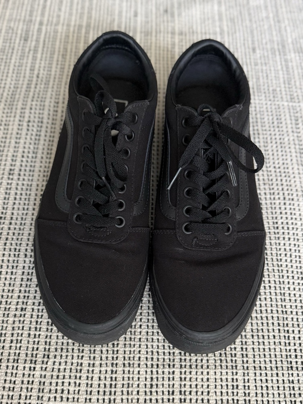 Vans Old Skool (Canvas) Ward Low Men’s Skate Sneakers Black/ Black (Casual Shoes